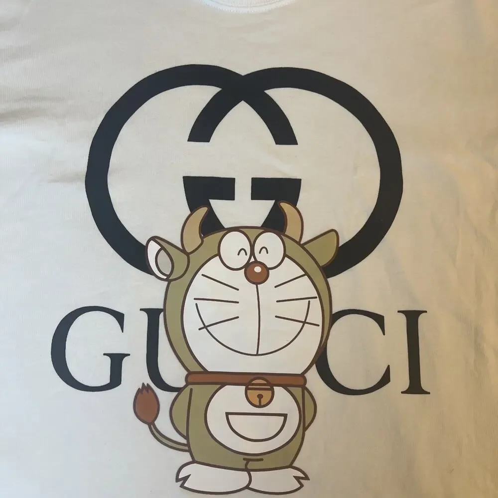 Doraemon x Gucci oversize T-shirt Men's Sz Xsmall White Short Sleeve